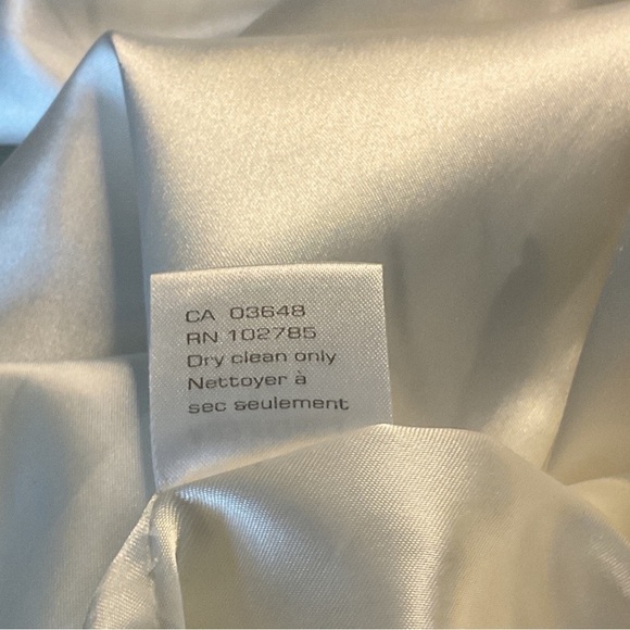 Sandra Angelozzi SILK unique ivory/cream tea length dress black floral sz 6 - Picture 13 of 16